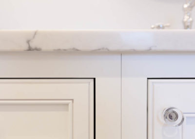 traditional master bathroom remodel clarendon hills illinois marble wainscoting white vanity