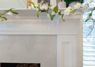 fireplace surround remodel wainscoting white granite elegant clarendon hills illinois