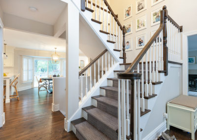 staircase remodel white balusters opened staircase clarendon hills illinois