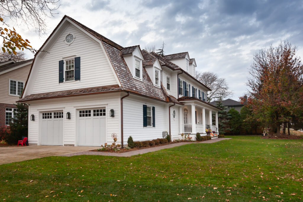 coastal home remodeling, home remodel, exterior remodel, copper gutter clarendon hills illinois hyland homes