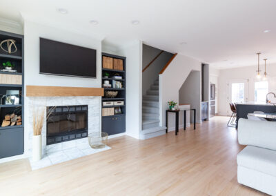 family room remodel white oak mantel chicago illinois hyland homes