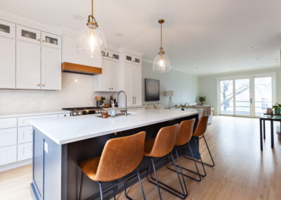 kitchen expansion remodel chicago illinois hyland homes two tone kitchen shaker double stacked cabinets